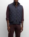 Loro Piana Ampay Quilted Windwish™ Gilet In W1cg Navy Ocean Wave