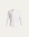 Loro Piana Striped Buttoned Shirt In Dark Sand Micro Stripe