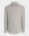 Loro Piana Men's Andre Long-sleeve Linen Shirt In Blue