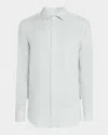 Loro Piana Men's Andre Long-sleeve Linen Shirt In 50c8 Lake Water