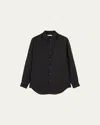 Loro Piana Men's Andre Long-sleeve Linen Shirt In Blue Navy