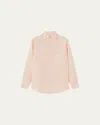 Loro Piana Men's Andre Long-sleeve Linen Shirt In Light Baby Rose