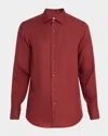 Loro Piana Men's Andre Long-sleeve Linen Shirt In Manioc Root