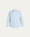 Loro Piana Men's Andre Long-sleeve Linen Shirt In Morning Sky
