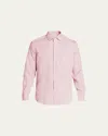 Loro Piana Men's Andre Long-sleeve Linen Shirt In Pink Flamingo
