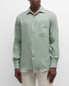 Loro Piana Men's Andre Long-sleeve Linen Shirt In R0c2 Manioc Root