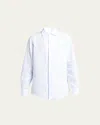 Loro Piana Men's Andre Long-sleeve Linen Shirt In Spring Sky