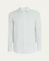 Loro Piana Men's Andre Long-sleeve Linen Shirt In Lake Water