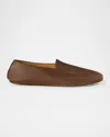 Loro Piana Anton Walk Leather Loafers In Brown