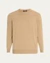 Loro Piana Men's Baby Cashmere Crewneck Sweater In Brown