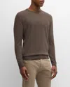 Loro Piana Men's Baby Cashmere Crewneck Sweater In 510x Coal Green