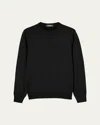 Loro Piana Men's Baby Cashmere Crewneck Sweater In Black