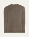 Loro Piana Men's Baby Cashmere Crewneck Sweater In Coal Green