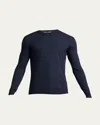 Loro Piana Men's Baby Cashmere Crewneck Sweater In Dark Blue