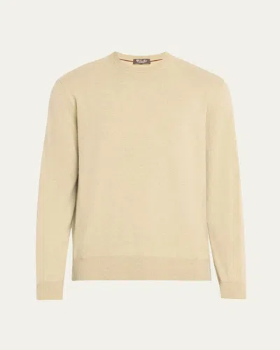 Loro Piana Men's Baby Cashmere Crewneck Sweater In Hot Springs Melange