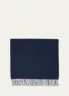Loro Piana Men's Baby Cashmere Fringe Scarf In C03y Eclipse Blue