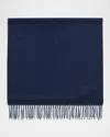Loro Piana Men's Baby Cashmere Fringe Scarf In C03y Eclipse Blue