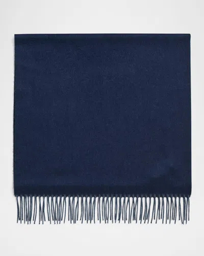 Loro Piana Men's Baby Cashmere Fringe Scarf In C03y Eclipse Blue/em