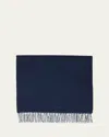 Loro Piana Men's Baby Cashmere Fringe Scarf In C03y Eclipse Blue/em