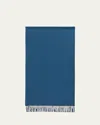 Loro Piana Men's Baby Cashmere Fringe Scarf In C04b Classic Bluebl