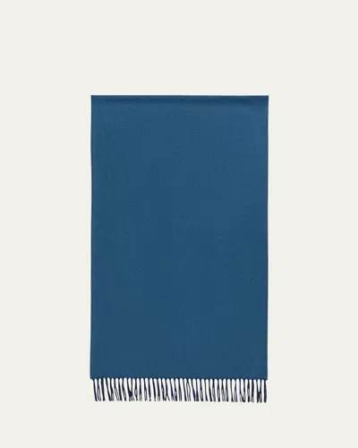 Loro Piana Men's Baby Cashmere Fringe Scarf In C04b Classic Bluebl