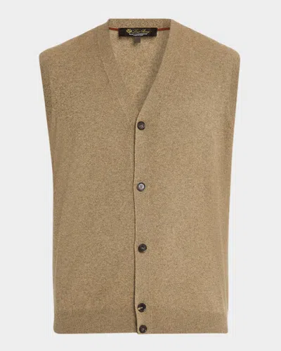 Loro Piana Men's Baby Cashmere Knit Classic-fit Vest In Neutral