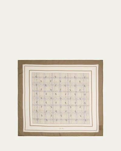 Loro Piana Men's Boteh Cashmere And Silk Pocket Square