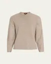 Loro Piana Men's Breia Cashmere And Wool Raw-edge Crewneck Sweater In Neutral