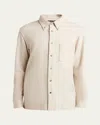 Loro Piana Men's Breia Wool And Cashmere Jersey Overshirt In Cream