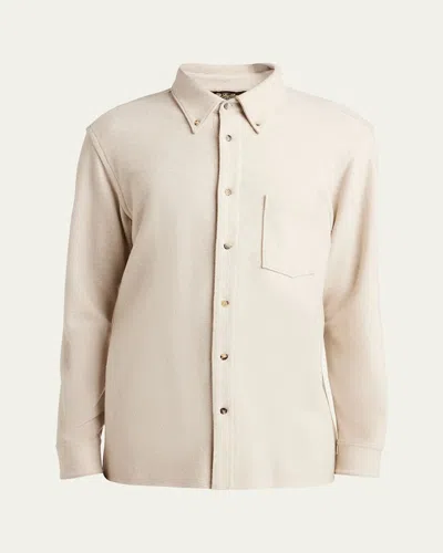 Loro Piana Men's Breia Wool And Cashmere Jersey Overshirt In Cream