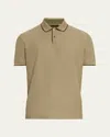 Loro Piana Men's Brentwood Tipped Jersey Pique Polo Shirt In 517c Dried Taragon