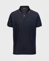 Loro Piana Men's Brentwood Tipped Jersey Pique Polo Shirt In Blue/navy