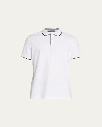 Loro Piana Brentwood Honeycomb Jersey Piqué Polo In Optic White