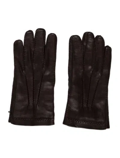 Pre-owned Loro Piana Men's Brown Leather   Gloves