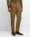 Loro Piana Men's Carlo Antigua Flax Trousers In 511d Dusty Khaki