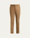 Loro Piana Men's Carlo Antigua Flax Trousers In Dusty Khaki