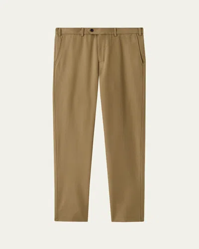 Loro Piana Carlo Straight-leg Linen-twill Trousers In Brown