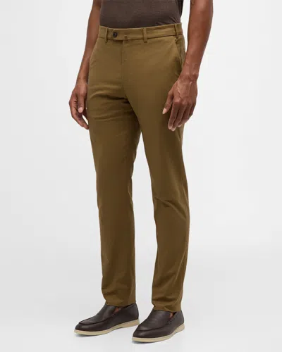 Loro Piana Men's Carlo Hyannis Straight Cotton Trousers In Dusty Khaki