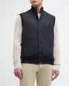 Loro Piana Men's Cashmere Button-up Vest In Blue Navy/grey Melange