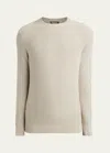 Loro Piana Men's Cashmere Girocollo City Crewneck Sweater In J1rg White Snow-c