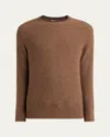 Loro Piana Men's Cashmere Girocollo City Crewneck Sweater In J1rh Golden Wheat-co
