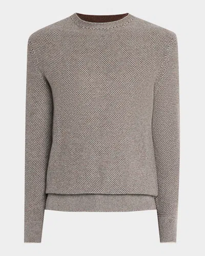 Loro Piana Men's Cashmere Girocollo City Crewneck Sweater In J1us Waves On The Cl