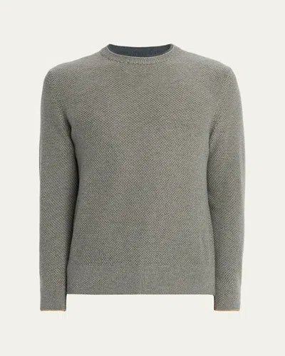 Loro Piana Men's Cashmere Girocollo City Crewneck Sweater In Multi