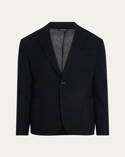 Loro Piana Men's Cashmere Single-breasted Sweater Jacket In W000 Blue Navy
