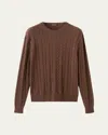 Loro Piana Men's Cedar Cashmere Crewneck Sweater In Brown
