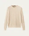 Loro Piana Men's Cedar Cashmere Crewneck Sweater In Neutral