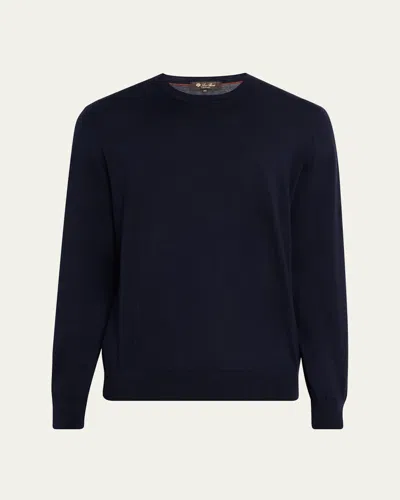 LORO PIANA MEN'S COTTON CREWNECK SWEATER