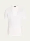 Loro Piana Men's Cotton Pique Polo Shirt In 1005 Optical Whit