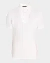 Loro Piana Men's Cotton Pique Polo Shirt In White