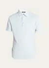 Loro Piana Men's Cotton Pique Polo Shirt In Aquarium